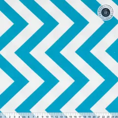 Moda Baumwollstoff Half Moon Modern - Zig Zags Aqua
